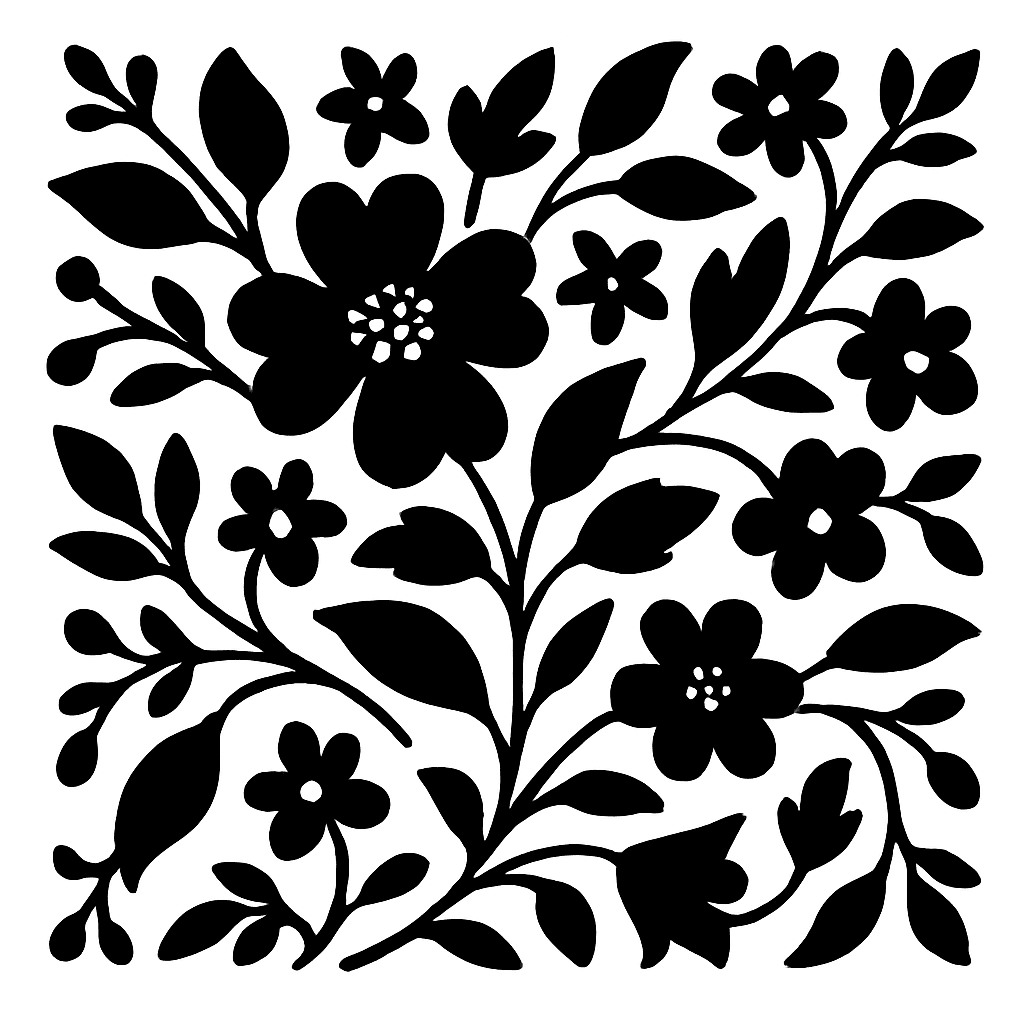 Motif tôle perforée florale