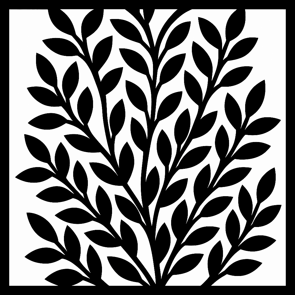 Motif tôle perforée plante